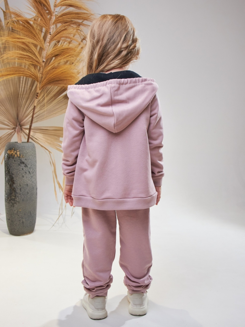 328-ПУ. Костюм детский  на молнии, пудра хлопок 65%, 35% ПЭ, 3-х нитка без начеса 80,86,92