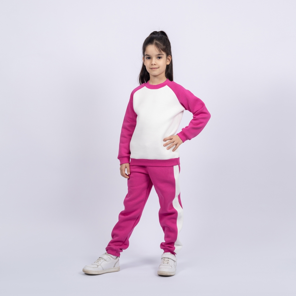 314-М. Свитшот + Штаны, малина, хлопок 65%, 35% ПЭ, 3-х нитка (начес) 80,86,92