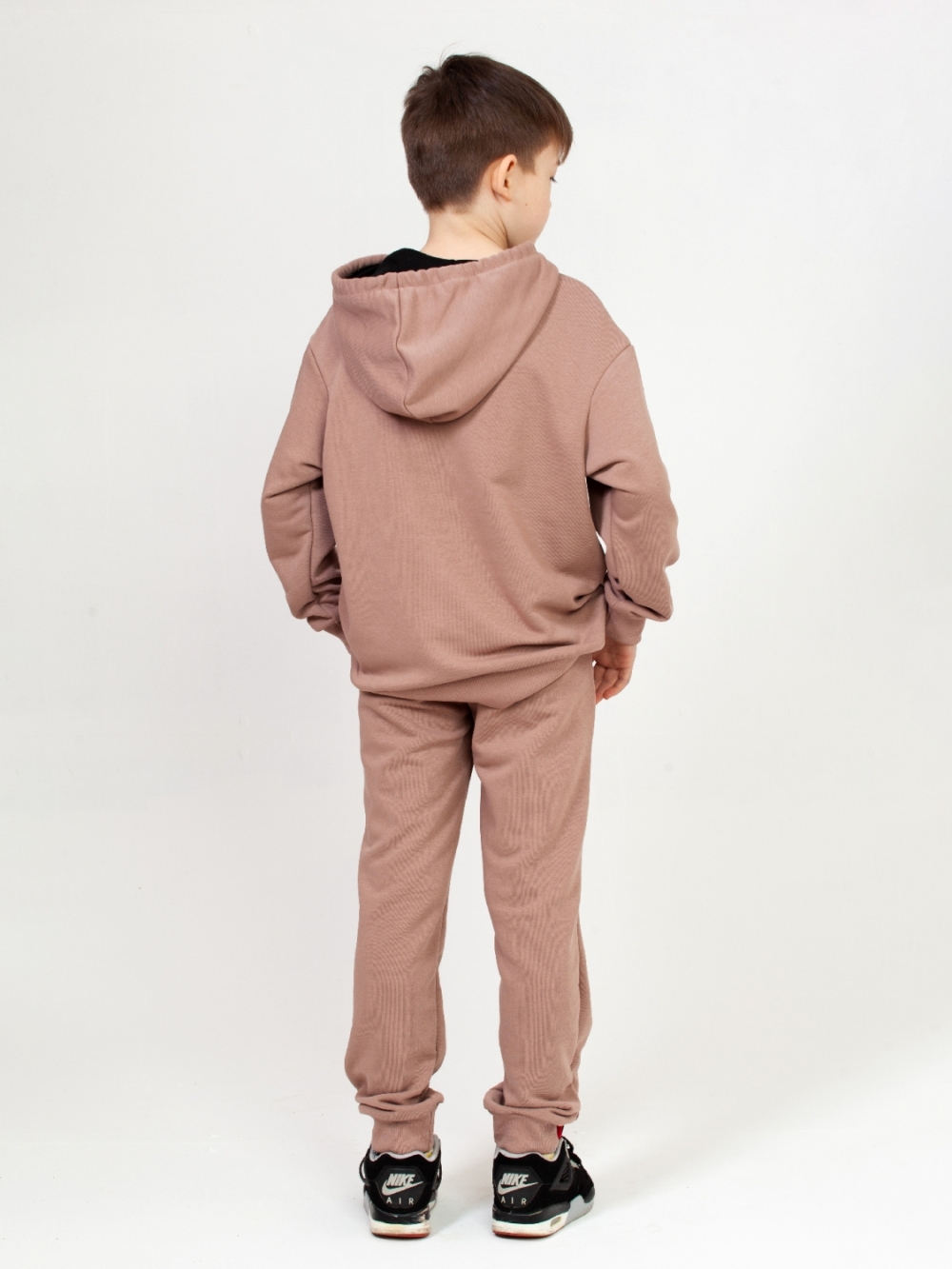 311-Ш. Свитшот с капюшоном + Штаны, хлопок 65%, 35% ПЭ, 3-х нитка ( без начеса) шоколад 146,152,158