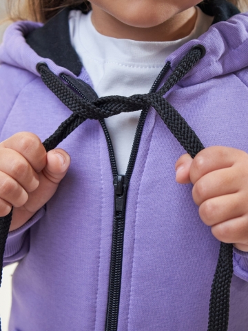 328-Л. Костюм детский  на молнии, лиловый, хлопок 65%, 35% ПЭ, 3-х нитка без начеса 98,104,110,116