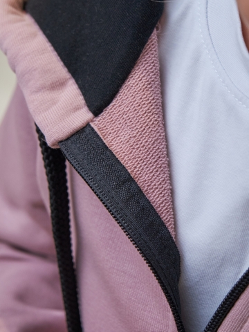 328-ПУ. Костюм детский  на молнии, пудра хлопок 65%, 35% ПЭ, 3-х нитка без начеса 80,86,92