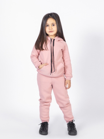 Купить оптом 296-П. Свитшот с капюшоном  + Штаны, хлопок 65%, 35% ПЭ, 3-х нитка (начес) пудра 80,86,92 в Всеволожске