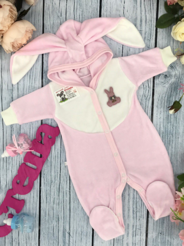 Купить оптом 212. Комбинезон с ушками, хлопок 80% велюр, 20%  ПЭ 62.68,74 в Всеволожске