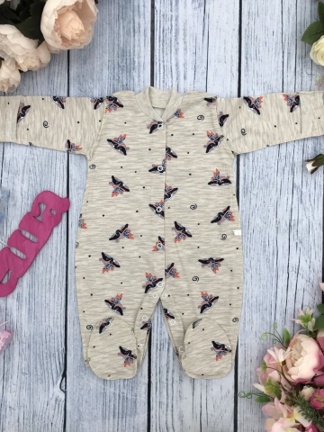 271-С. Комбинезон, хлопок 100 % кулирка 56,62,68,74,80, серый