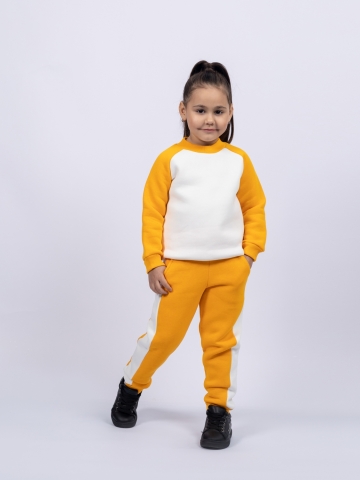 314-А. Свитшот + Штаны, апельсин, хлопок 65%, 35% ПЭ, 3-х нитка (начес) 98,104,110,116