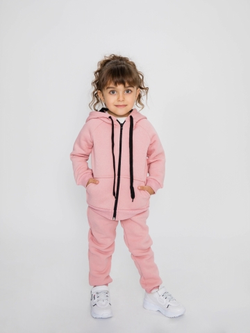 Купить оптом 319-П. Костюм детский на молнии, пудра, хлопок 65%, 35% ПЭ, 3-х нитка (начес) 98,104,110,116 в Всеволожске