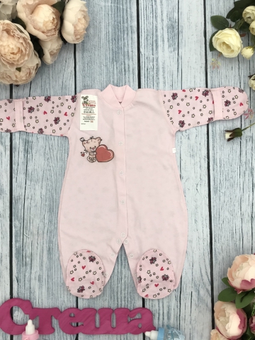 Купить оптом 294-Р. Комбинезон с принтом, хлопок 100 % кулирка 56,62,68,74,80 в Всеволожске